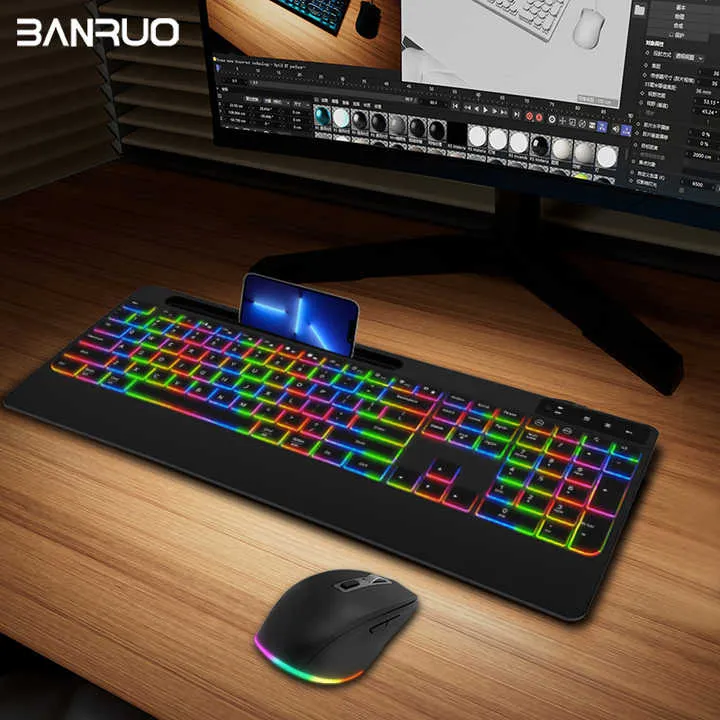 الأكثر مبيعًا من COUSO لوحة مفاتيح وأرجل RGB . COUSO Best Selling RGB Backlit Wireless Dual Mode BT