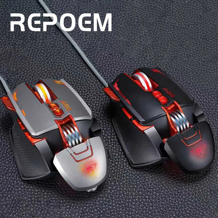 ماوس ألعاب سلكي قابل للبرمجة RGB مجاني مع . Free RGB Programmable Wired Gaming Mouse with