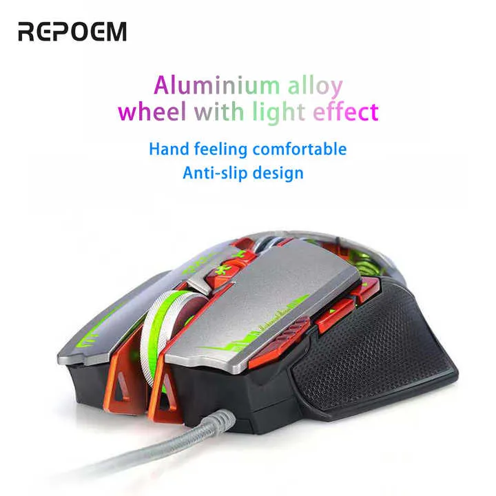 ماوس ألعاب سلكي قابل للبرمجة RGB مجاني مع . Free RGB Programmable Wired Gaming Mouse with