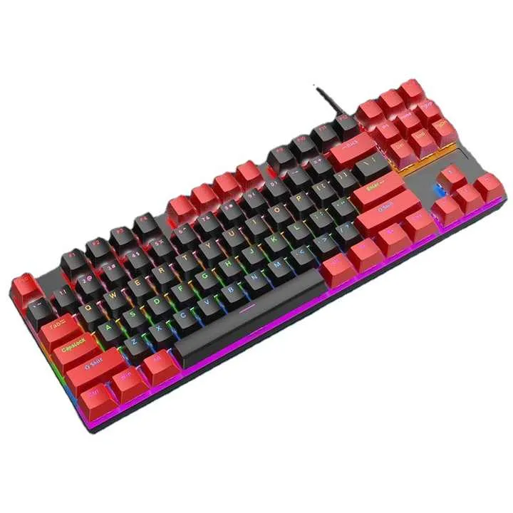 لوحة مفاتيح سلكية TKL 87 مفتاحًا RGB للكمبيوتر . TKL 87 Keys RGB Wired Keyboard for Computer