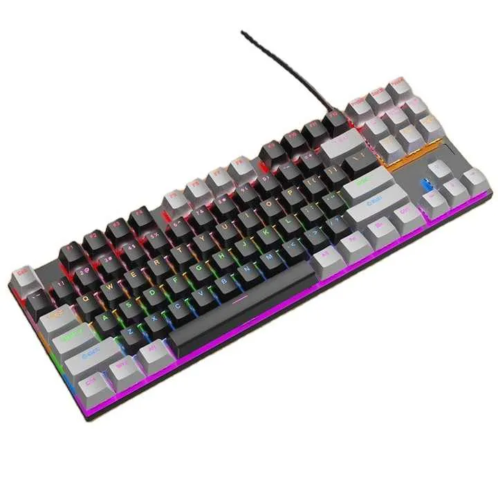 لوحة مفاتيح سلكية TKL 87 مفتاحًا RGB للكمبيوتر . TKL 87 Keys RGB Wired Keyboard for Computer
