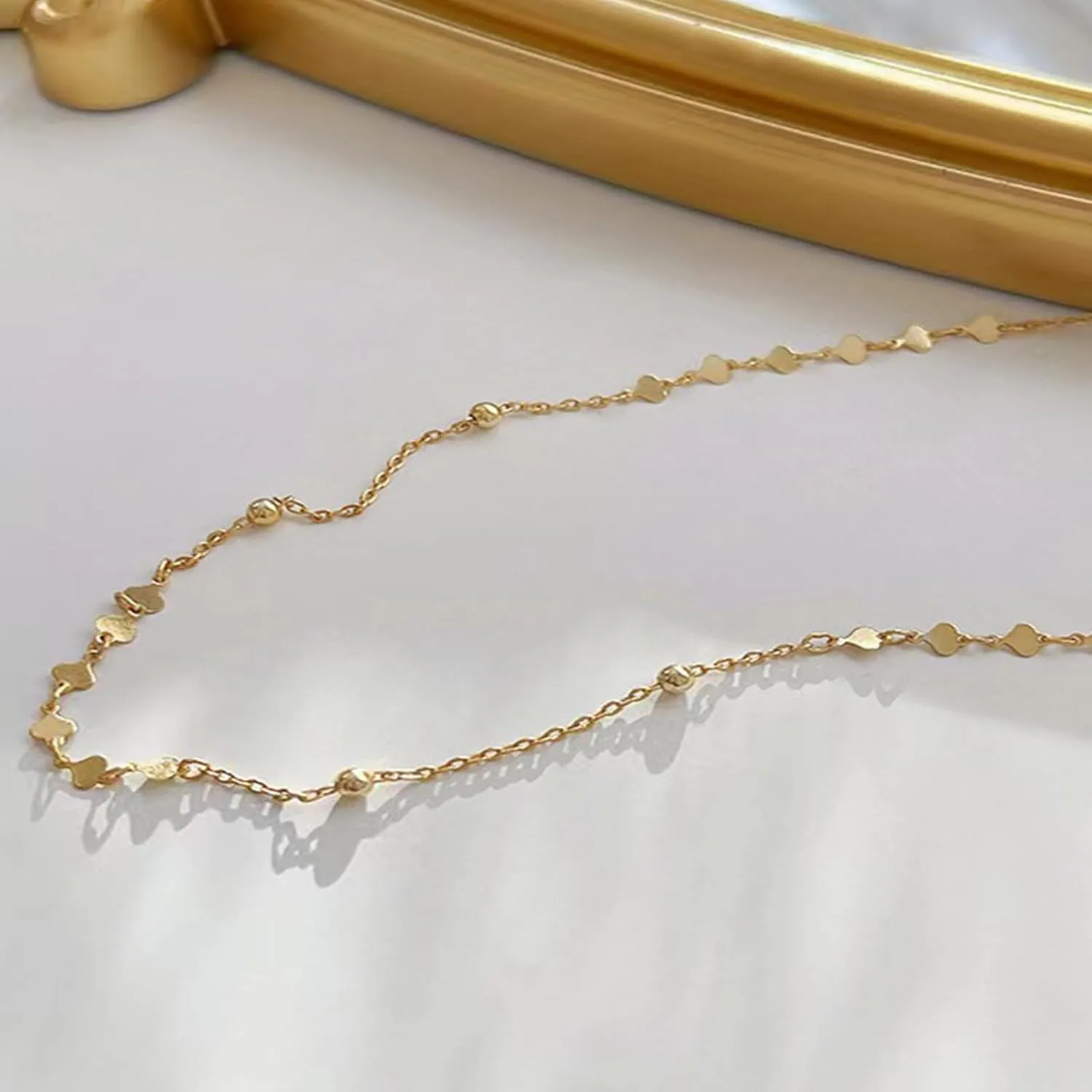14K Gold/Silver Dainty Choker Necklaces for Women Adjustable Sparkling Stacking Necklaces Aesthetic Simple Chain Necklace Minimalist Jewelry Gifts for Mom Girlfriend