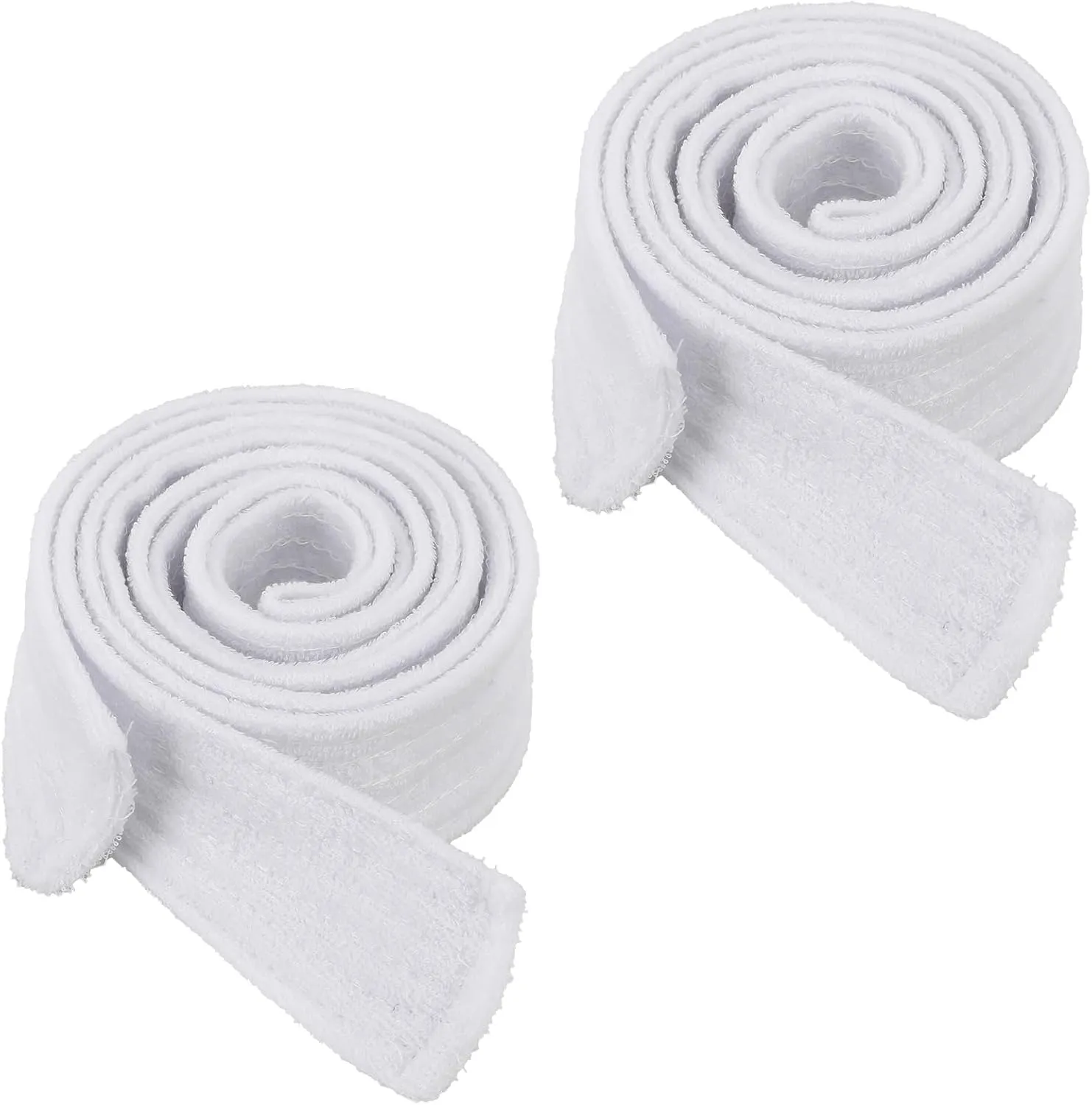2 Pcs Robe Belt Replacement, Terry Cotton Hotel Bathrobe Belt, 71in x 2in Unisex, Cotton Terry Robe Belts, One Size, Soft Pajamas Belts (White)