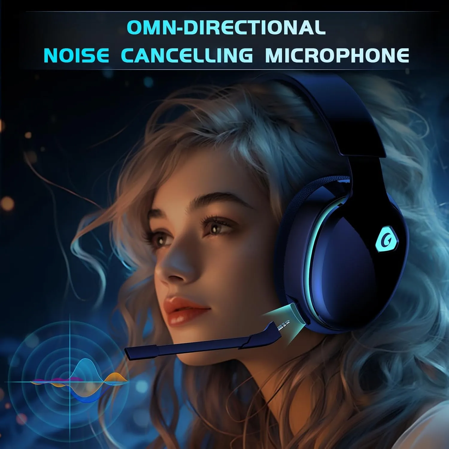 2.4GHz Wireless Gaming Headphones for PS5, PS4 Fortnite & Call of Duty/FPS Gamers, PC, Nintendo Switch, Bluetooth 5.3 Gaming Headset with Noise Canceling Mic, Stereo Sound, 40 Hr Battery -Black