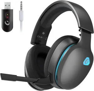 2.4GHz Wireless Gaming Headset for PS5, PS4 Fortnite & Call of Duty/FPS Gamers, PC, Nintendo Switch, 7.1 Surround Sound, Bluetooth 5.3 Gaming Headphones with ENC Mic, 40 Hr Battery - Space Gray