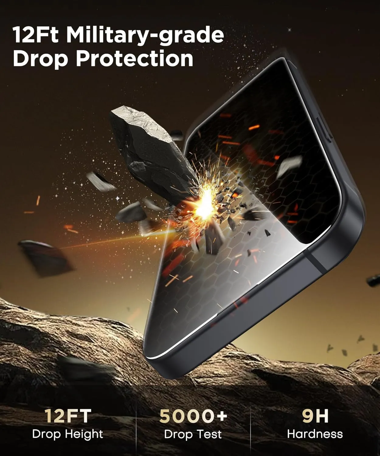 3 Pack Screen Protector for iPhone 16 & iPhone 15 6.1 Inch, Military-Grade Shatterproof HD Tempered Glass with Installation Tray, 9H Hardness, Anti-Scratch, Anti-Blue Light | Bubble-Free Application