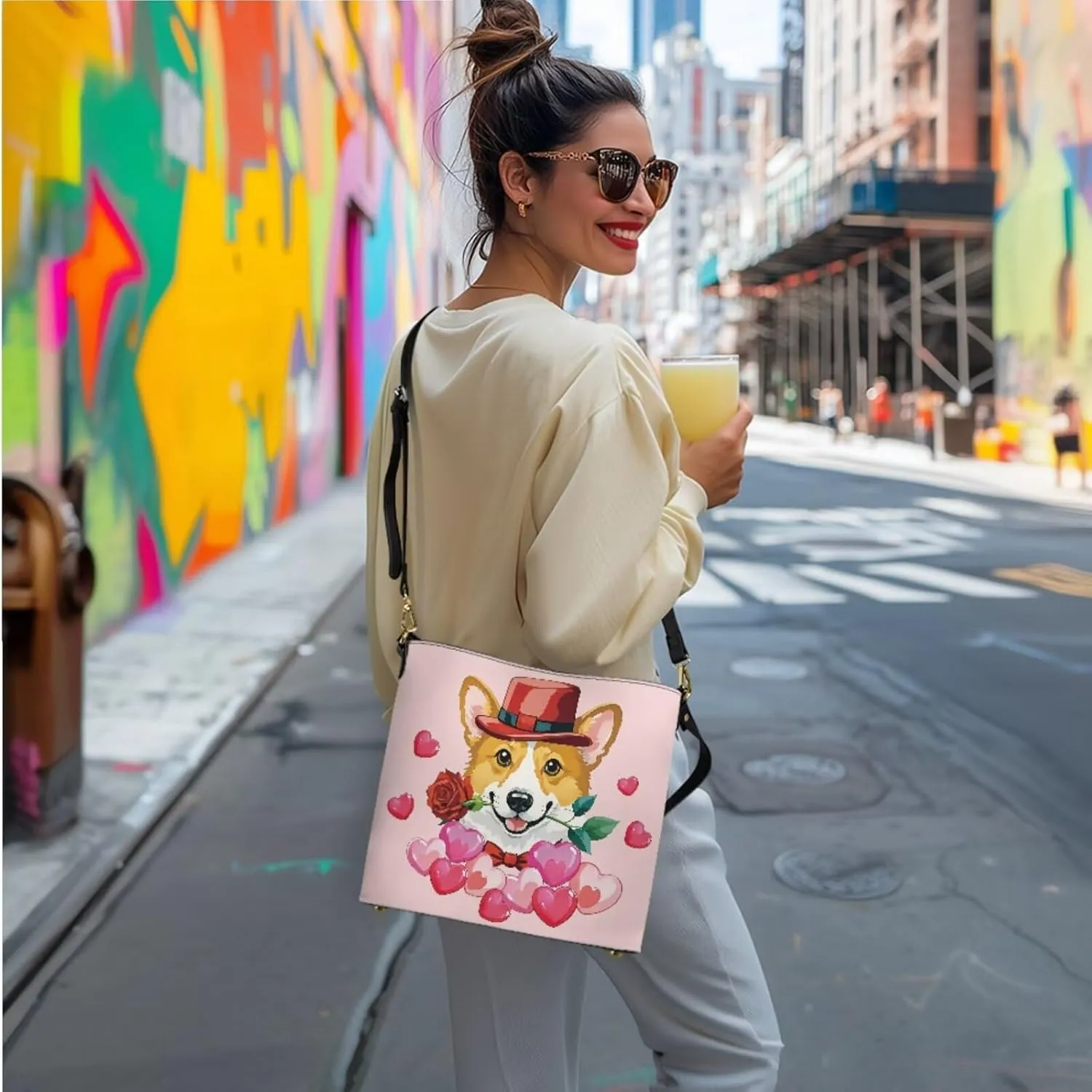 3 Piece Purse Set for Women Cute Shoulder Bags Handbags and Wallets Valentine's Day Tote Leather Hobo Bag
