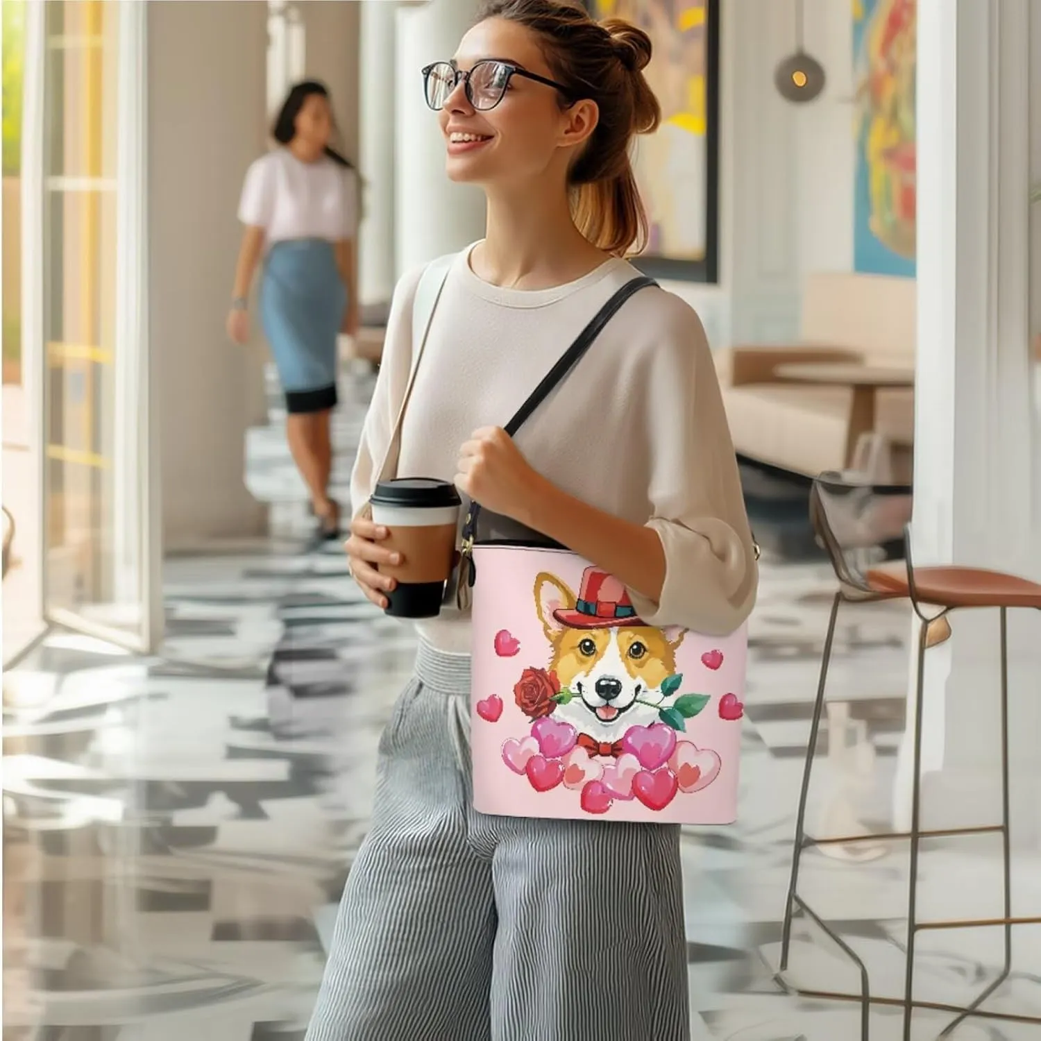 3 Piece Purse Set for Women Cute Shoulder Bags Handbags and Wallets Valentine's Day Tote Leather Hobo Bag