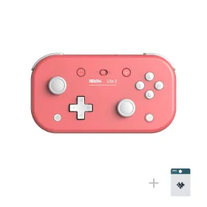 8Bitdo Lite 2 Bluetooth Controller with Motion Controls, Linear Motors Vibration, Joysticks, Triggers and D-pad, Wireless Gamepad for Switch, Android & Raspberry Pi (Pink)