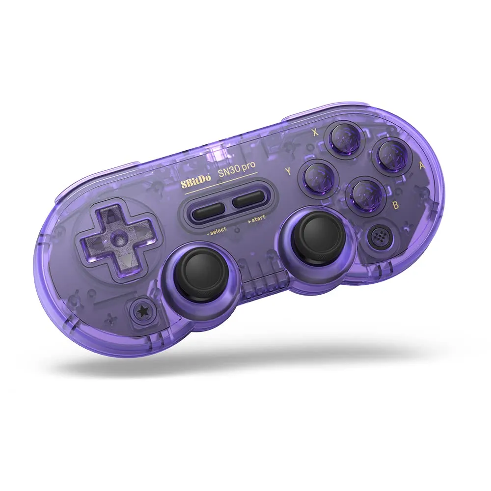 8Bitdo SN30 Pro Wireless Bluetooth Controller (Hall Effect Joystick Update) with Joysticks Rumble Vibration USB-C Cable Gamepad Compatible with Switch,Windows, Mac OS, Android, Steam (Crystal Purple)