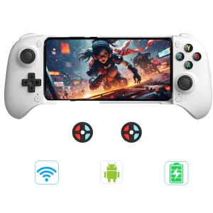 8Bitdo Ultimate Mobile Gaming Controller for Android, Bluetooth Phone Controller for Android with Hall Effect Joysticks and Hall Triggers (White)