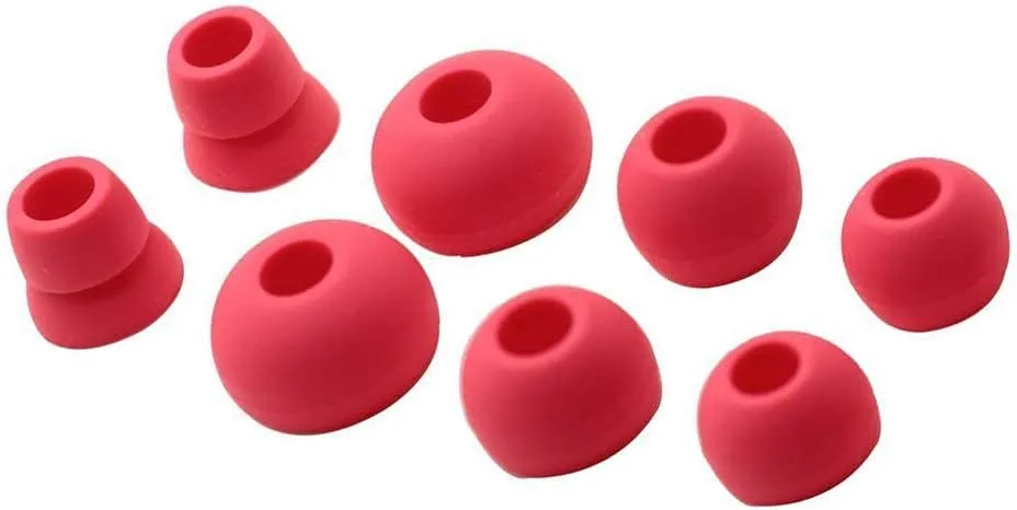 8pcs Powerbeats 2 Replacement Earbuds Powerbeats3 Ear Buds Tips Compatible with Powerbeats 2 Powerbeats 3 Wireless Beats by dr dre Headphones (Red)