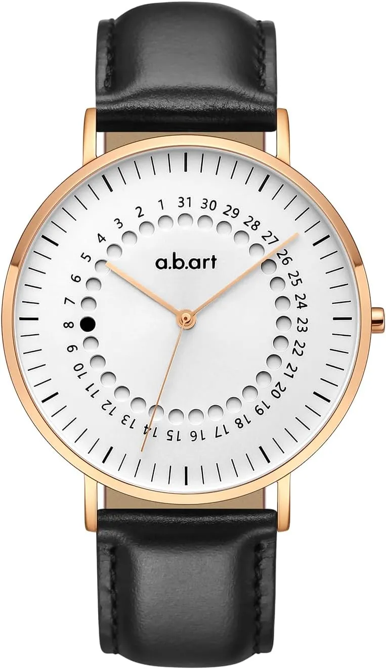a.b.art Freiburg Men's Quartz Watch, Sapphire Crystal, Swiss Ronda Movement, Genuine Leather Strap, 41mm Case, Business & Casual Style (FD41-000-1L)