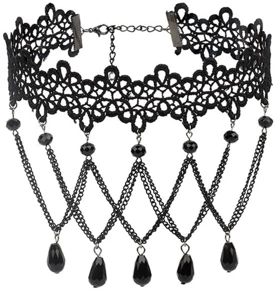 Adjustable Women Gothic Choker Necklace Costume Cosplay Nightclub Party Leather Handmade Neck Collar Choker
