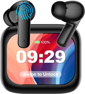 AI LCD Real Time Language Translator Earbuds, AI Language Translator Earphone 3-in-1 Accents & Long Battery Life Translation Earbuds TWS 144 Languages & 8 Offline for Travel Business(Black)