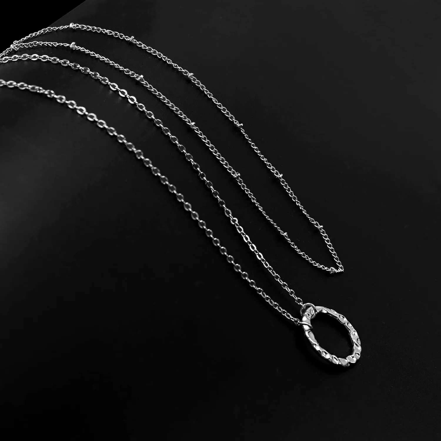 Aisansty Dainty Layered Choker Necklaces Handmade Coin Tube Star Pearl Pendant Multilayer Adjustable Layering Chain Gold Plated Necklaces Set for Women