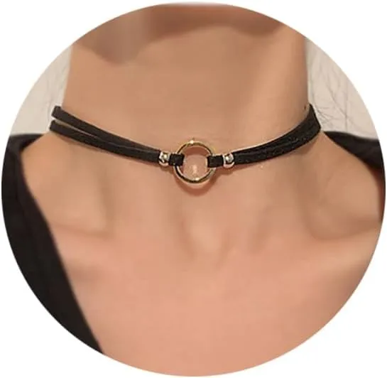 Aktully Black Choker Necklaces for Women Velvet Lace Choker Collar Necklace Goth Layered Choker Necklaces for Women Jewelry