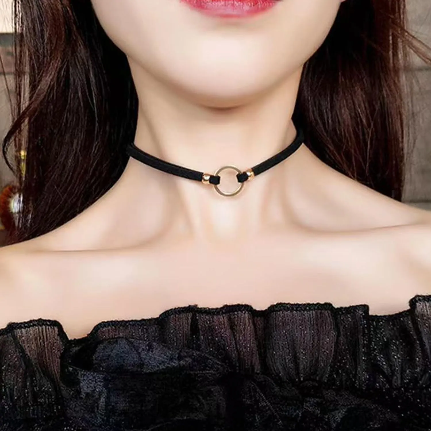 Aktully Black Choker Necklaces for Women Velvet Lace Choker Collar Necklace Goth Layered Choker Necklaces for Women Jewelry