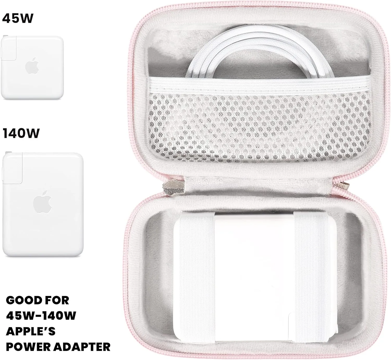 Alltravel Rose Gold S Accessory Case for MacBook Pro/Air, Magic Trackpad/Mouse, Pencil, MagSafe Duo, AirPods Pro (2nd Gen), Chargers & Hub