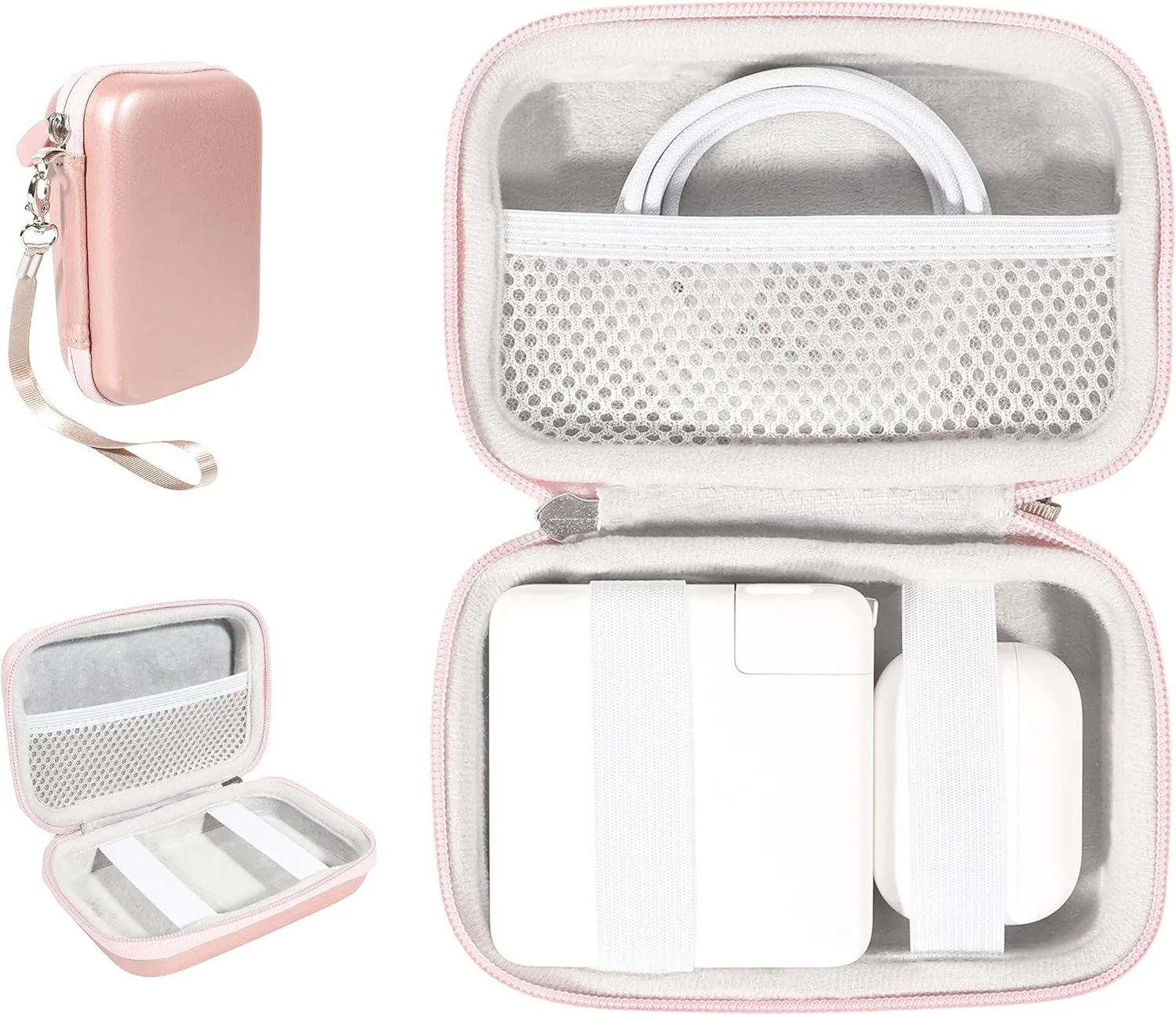 Alltravel Rose Gold S Accessory Case for MacBook Pro/Air, Magic Trackpad/Mouse, Pencil, MagSafe Duo, AirPods Pro (2nd Gen), Chargers & Hub