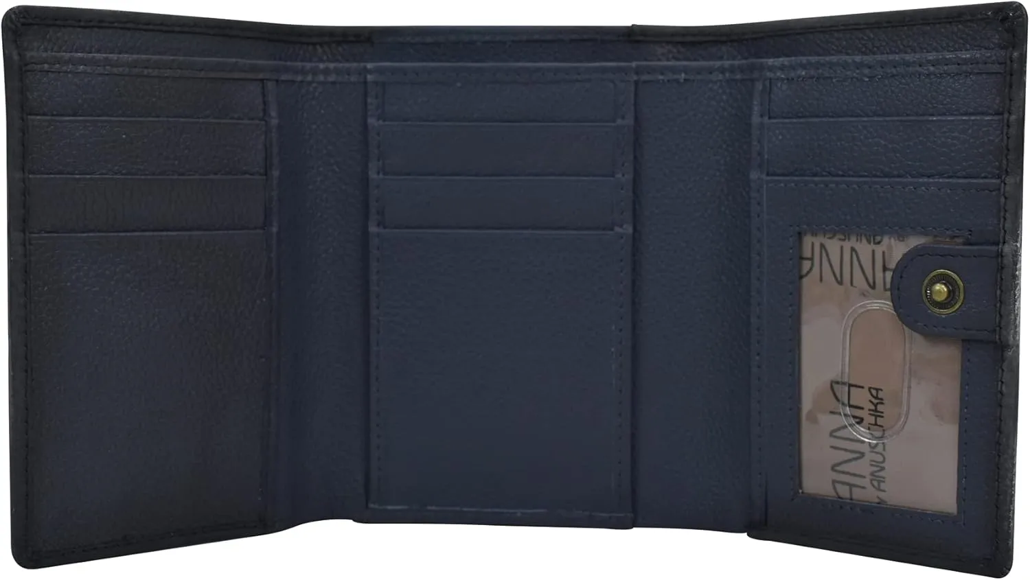 Anna by Anuschka Hand Painted Womens Leather Ladies Three Fold Wallet