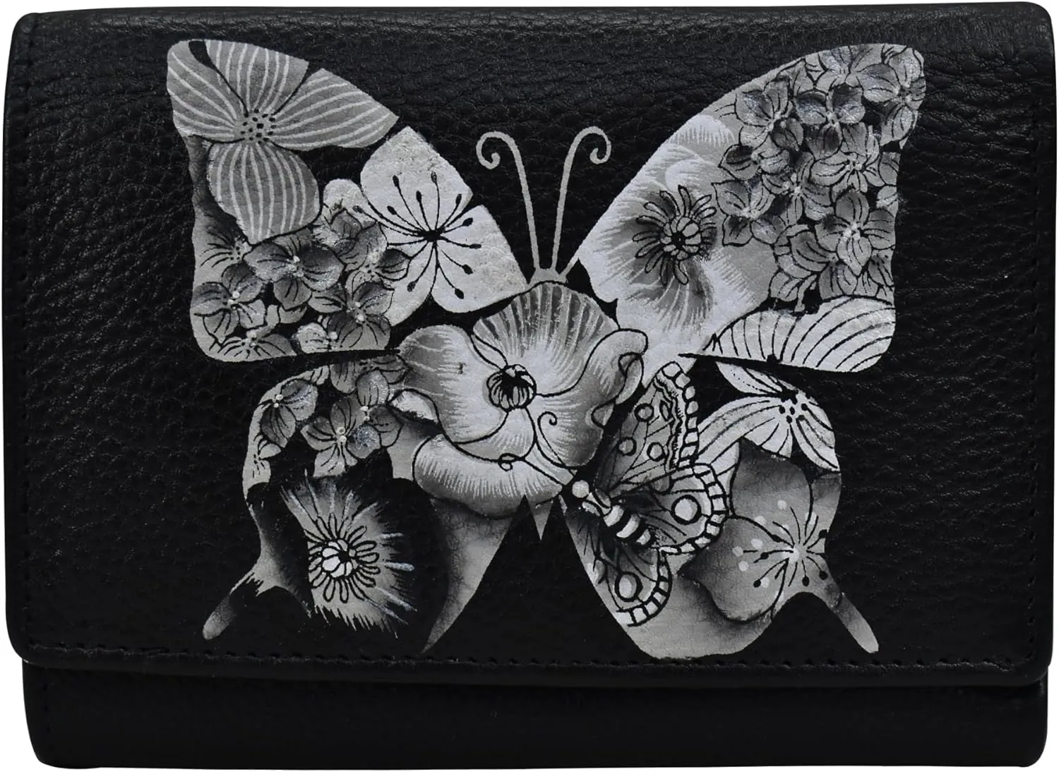 Anna by Anuschka Hand Painted Womens Leather Ladies Three Fold Wallet