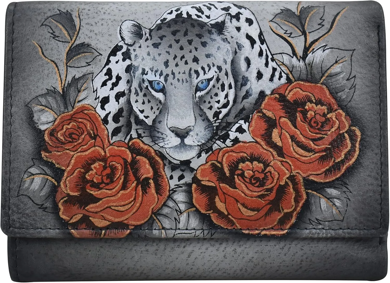 Anna by Anuschka Hand Painted Womens Leather Ladies Three Fold Wallet