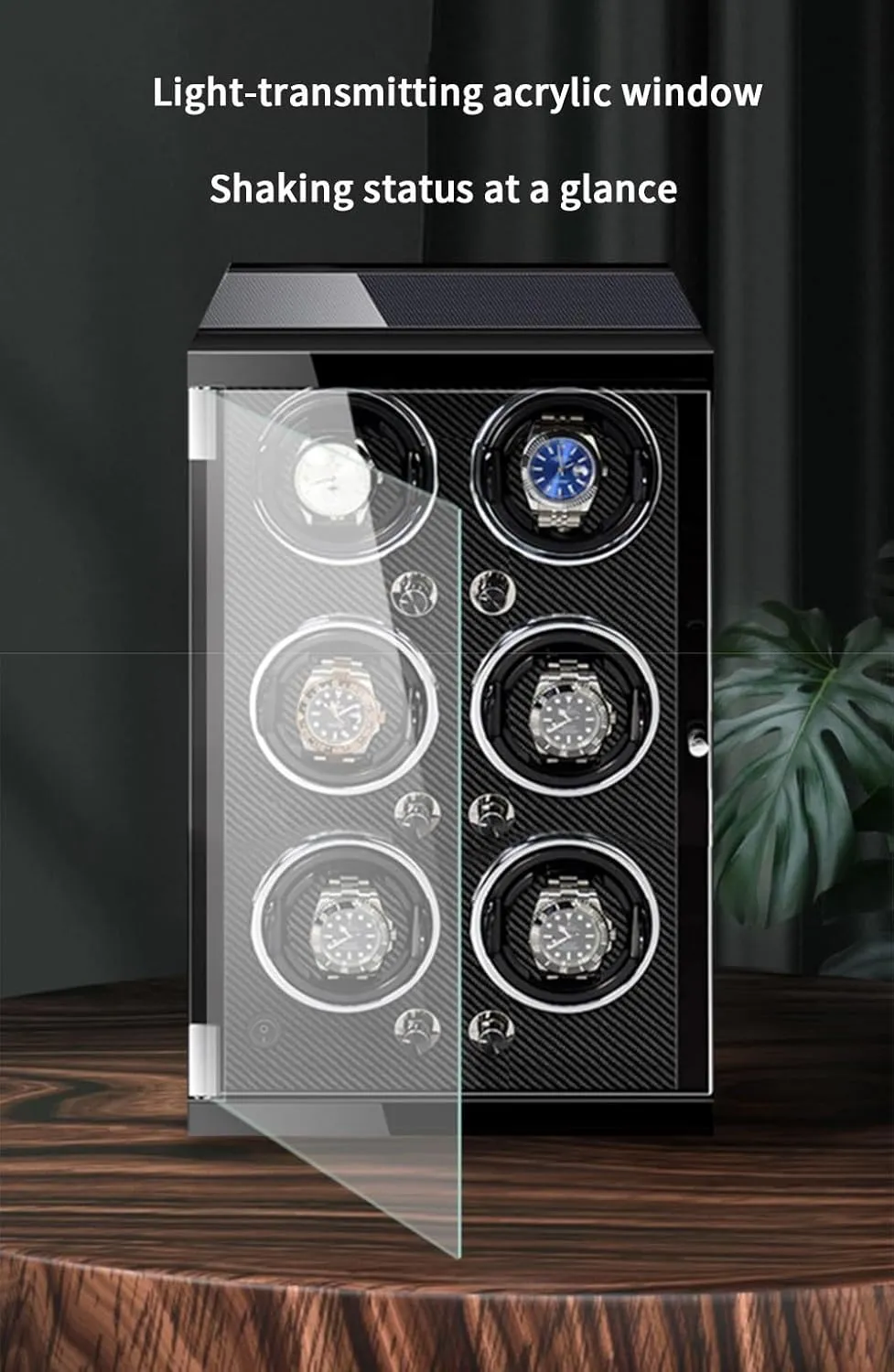 Automatic Watch Winder Box for 12 Watches with Quiet Motor Luxury Mechanical Watch Storage Case 5 Rotation Mode Setting Fit Lady and Man Watches