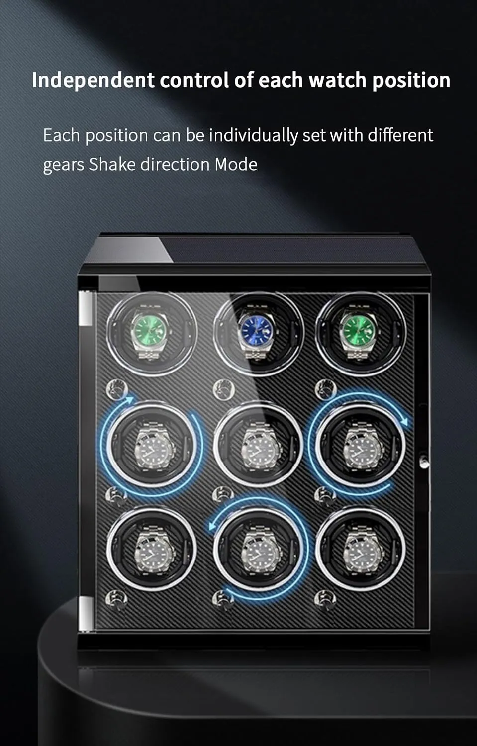 Automatic Watch Winder Box with Quiet Motor Luxury Mechanical Watch Storage Case 5 Rotation Mode Setting Fit Lady and Man Watches (C 12 0)