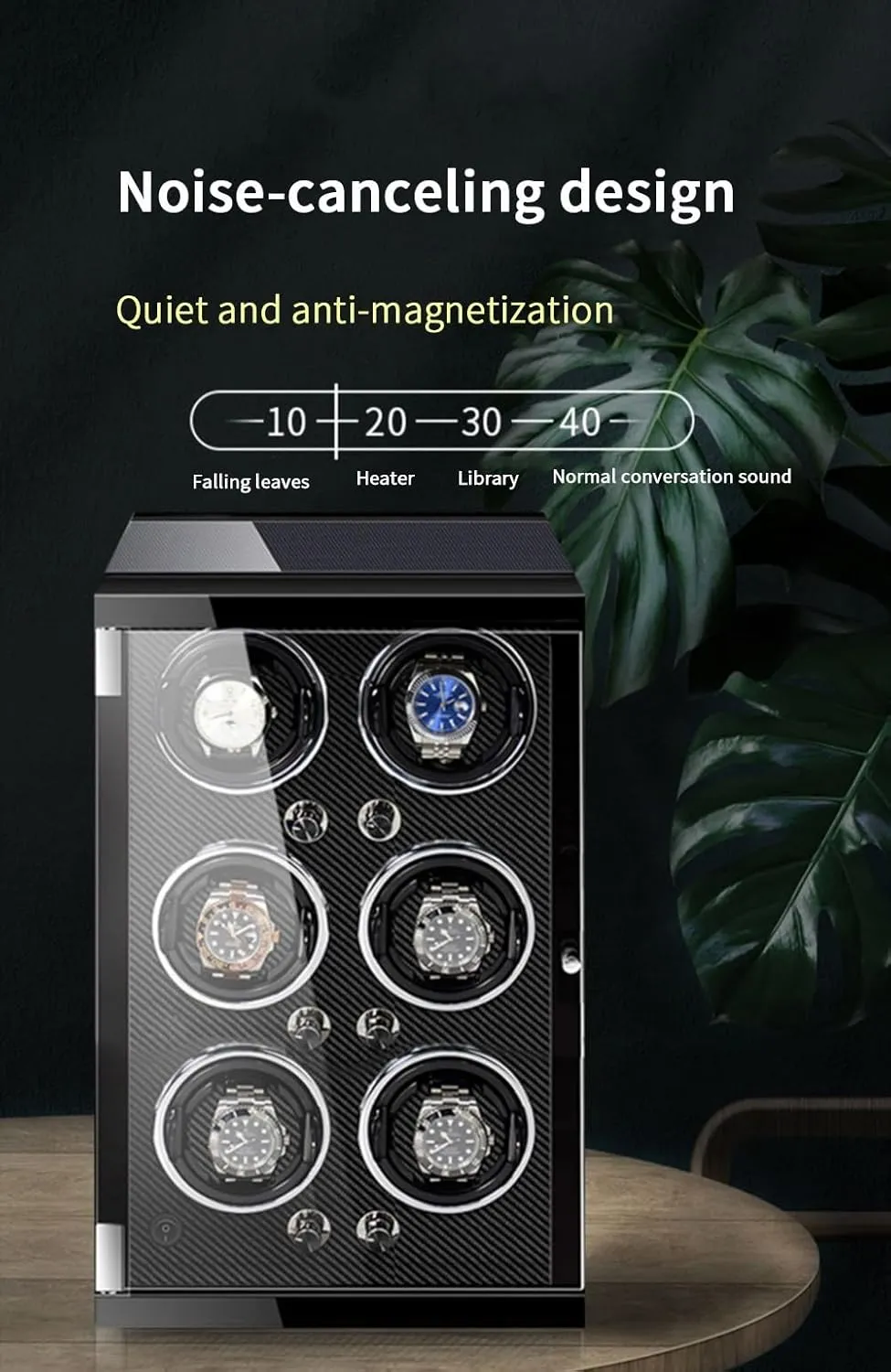Automatic Watch Winder Box with Quiet Motor Luxury Mechanical Watch Storage Case 5 Rotation Mode Setting Fit Lady and Man Watches (C 12 0)