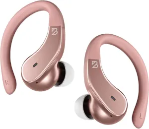 Back Bay Audio Runner 40 - Secure-Fit Wireless Earbuds, Running Bluetooth Earphones for Women, Rose Gold Deep Bass Wrap Around Earbuds for Small Ear Canals with EarHooks, Light Pink Over The Ear Buds