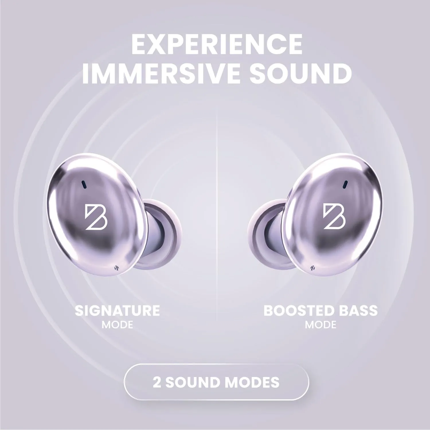 Back Bay Audio Tempo 30 Wireless Earbuds for Small Ears - Award-Winning Sound, Sweatproof Bluetooth Earbuds, Comfortable Ear Buds for Women, Purple Earphones Small Ear Canals, Long Battery Headphones