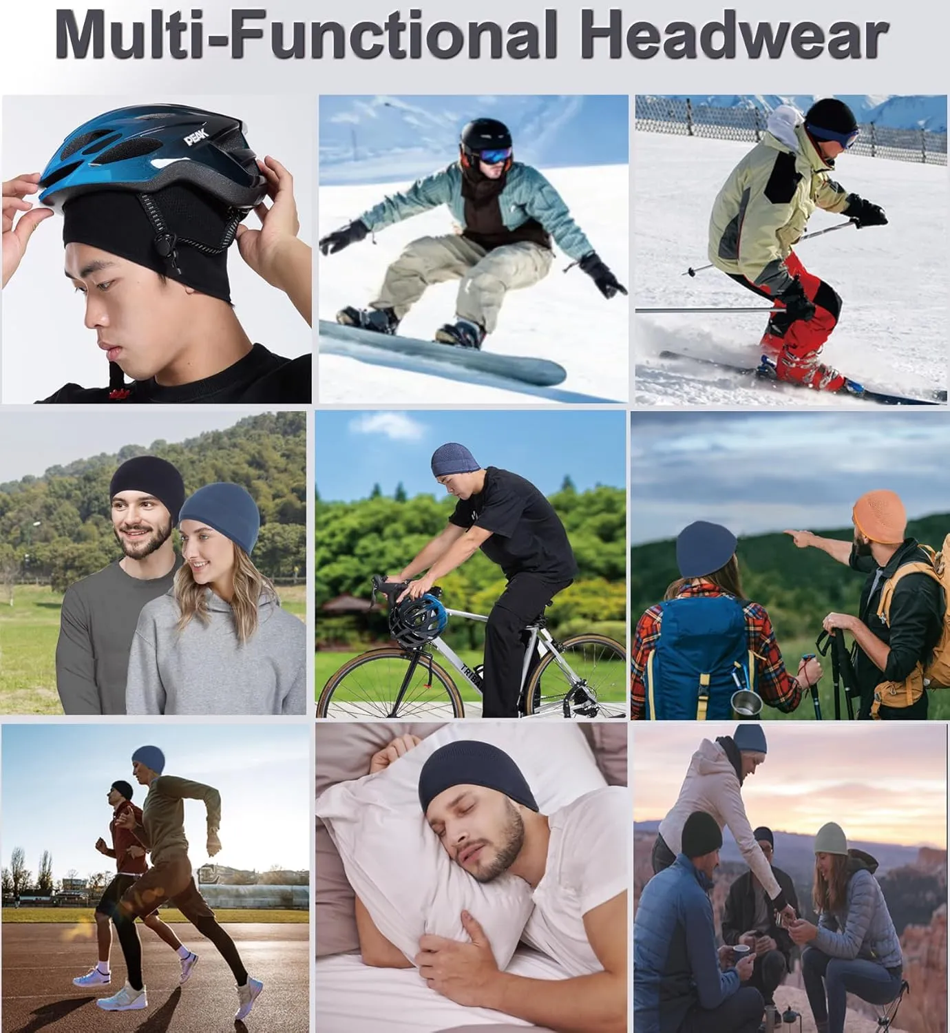 Bamboo Lightweight Skull Cap Beanie Hat for Men Women, Soft and Comfy Sleep Cap Watch Hat