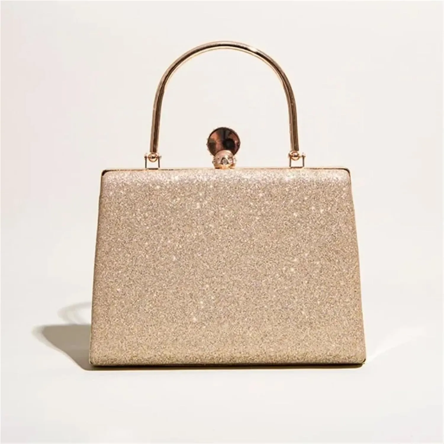 Beaded Evening Bag Gold Evening Handbag Glitter Beaded Dinner Bag Luxury Formal Party Top-handle Square Purse For Women