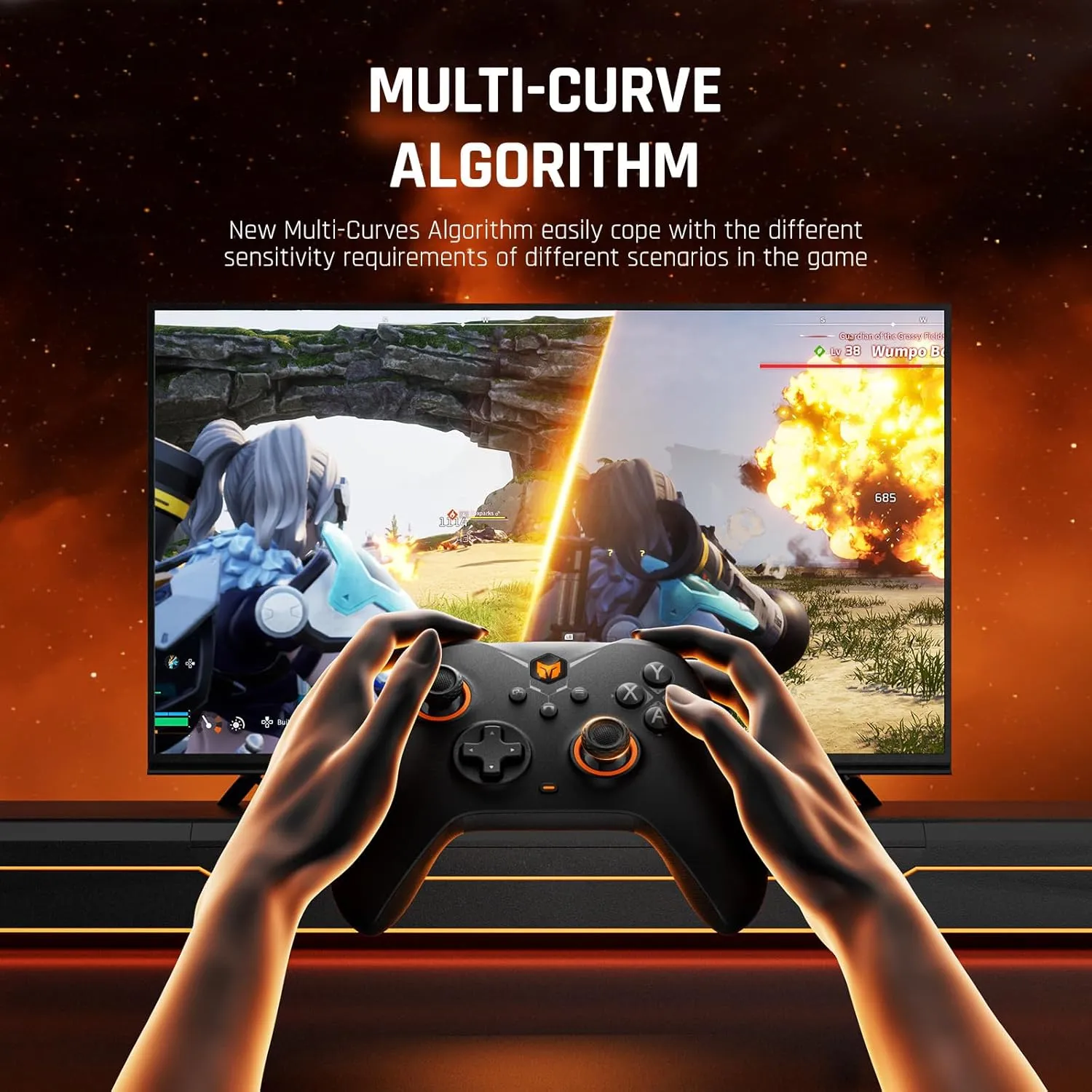 BIGBIG WON Wireless Controllers, Gale Hall PC Controllers Motion Control, Hall Joysticks&Triggers, PC App Game Controllers for Switch/PC/iOS/Android Wireless Gaming Controller