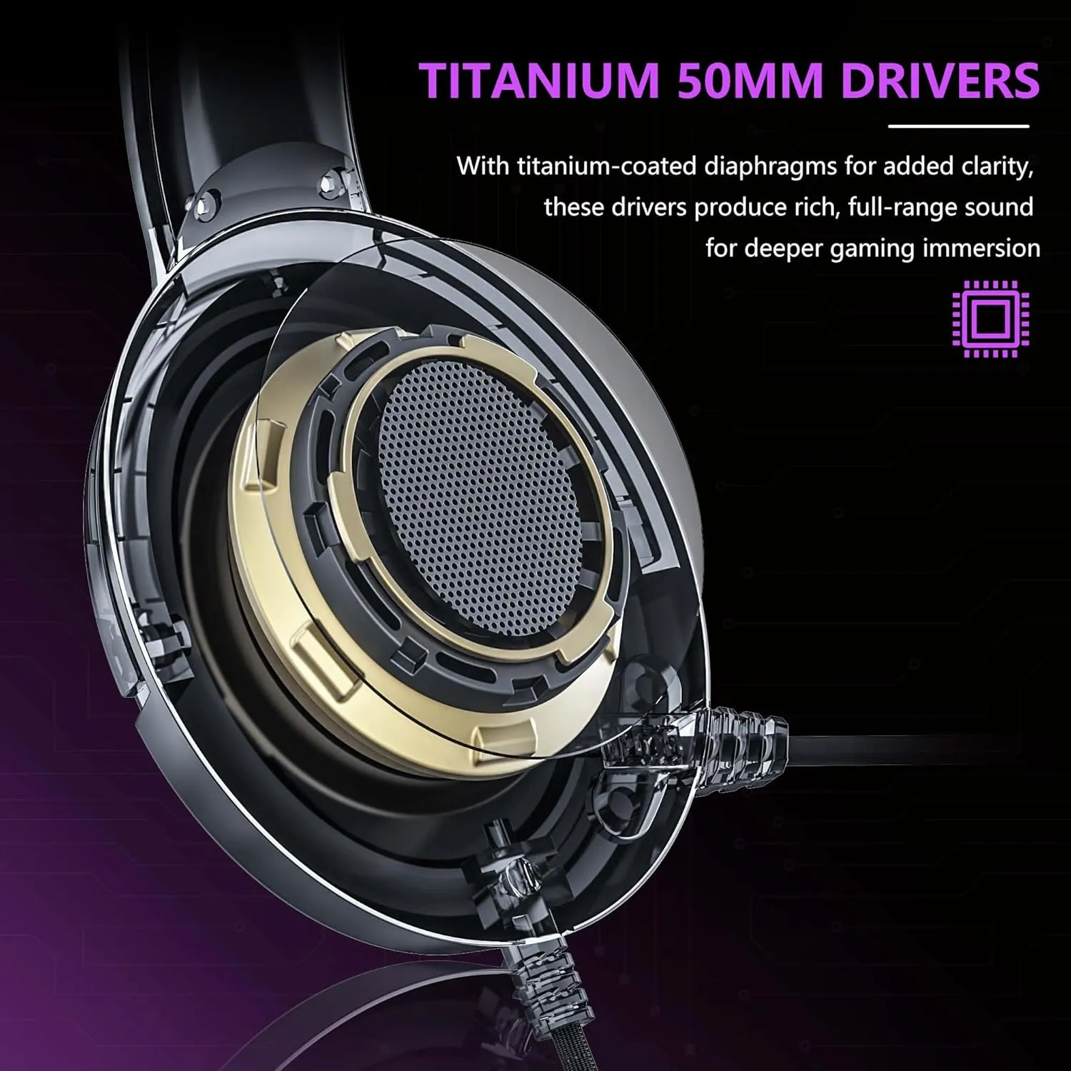 BINNUNE Wireless Gaming Headset, 2.4GHz Gaming Headphones for PS4, PS5, PC, NS, Bluetooth 5.3 Headphones with 40Hr Battery, Noise Canceling Microphone, Stereo Sound for Laptop, Mobile, Mac - Purple