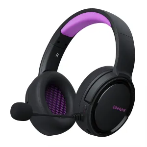 BINNUNE Wireless Gaming Headset, 2.4GHz Gaming Headphones for PS4, PS5, PC, NS, Bluetooth 5.3 Headphones with 40Hr Battery, Noise Canceling Microphone, Stereo Sound for Laptop, Mobile, Mac - Purple