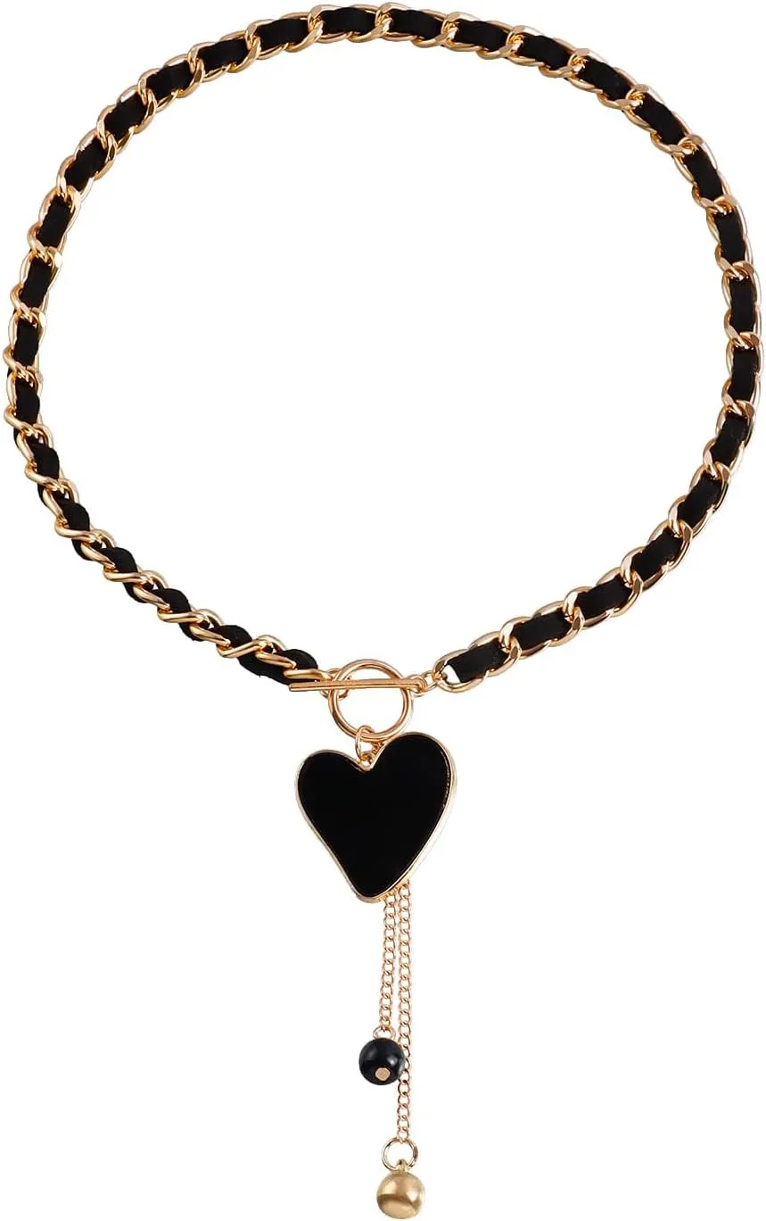 Black Choker Necklace for Women Gothic Black Heart Butterfly Bow Choker Necklace Black Velvet Collar Chokers Necklace Birthday Party Jewelry for Women