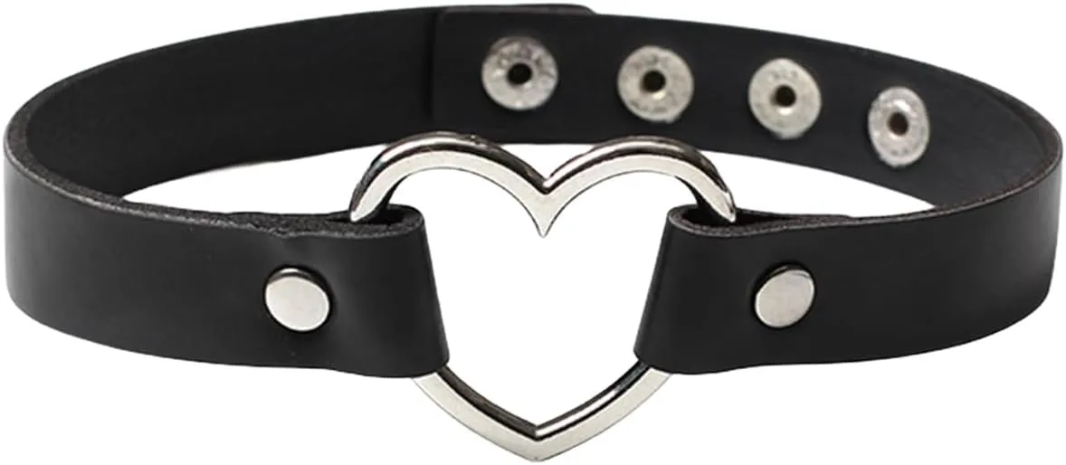Black Choker Necklaces for Women Punk Goth Necklaces for Women Gothic Pendant Choker Leather Soft Collar Heart Sun Moon Chain 2000s Jewelry