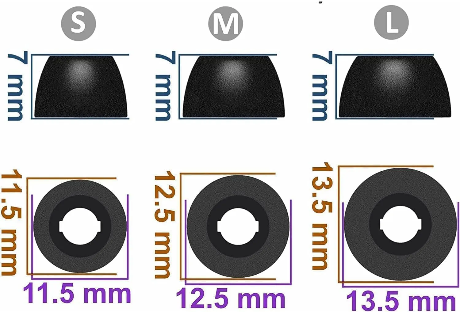 BLUEWALL Foam Ear Tips Compatible with Powerbeats Pro 2, 6 Pairs S/M/L Sizes Eartips Replacement Memory Foam Earbuds Tips, Compatible with Powerbeats PB Pro 2 Black