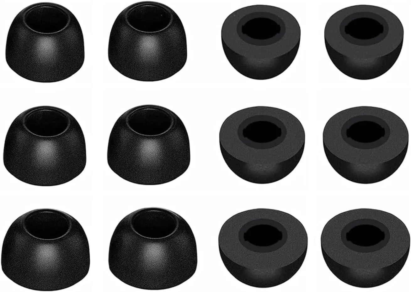 BLUEWALL Foam Ear Tips eartips Compatible with Beats Solo Buds, 6 Pairs S/M/L Sizes Ear Tips Replacement Memory Foam Earbuds Tips, Compatible with Beats Solo Buds 6 Pairs Black