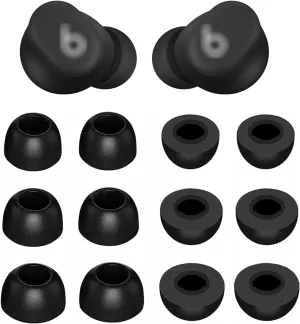 BLUEWALL Foam Ear Tips eartips Compatible with Beats Solo Buds, 6 Pairs S/M/L Sizes Ear Tips Replacement Memory Foam Earbuds Tips, Compatible with Beats Solo Buds 6 Pairs Black