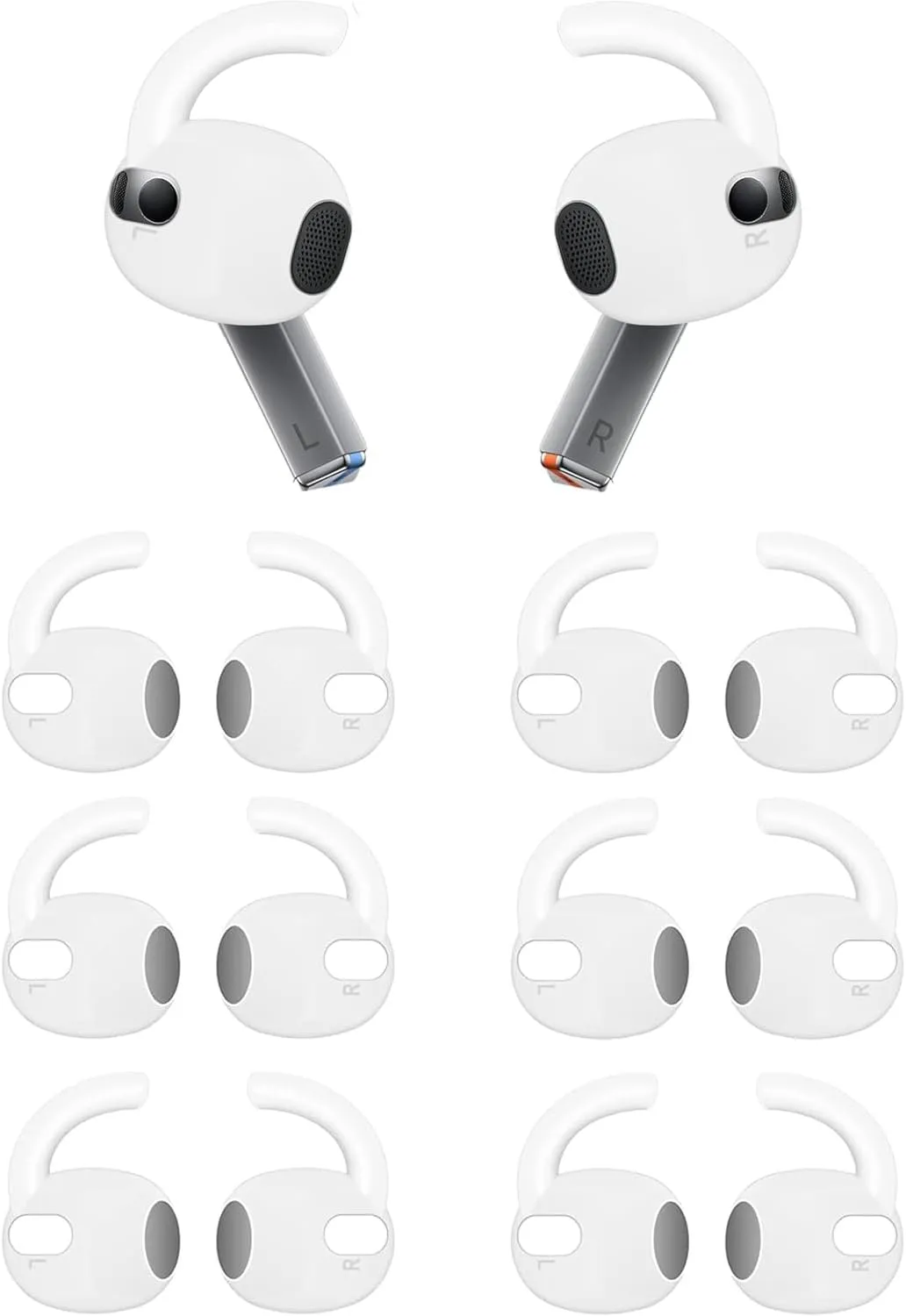 BLUEWALL Sport Earhook Compatible with Galaxy Buds 3 Earbuds SM-R530NZAEXAR, 6 Pairs Replacement Silicone Earbuds Hook, Compatible with Galaxy Buds 3 SM-R530 6 Pairs White
