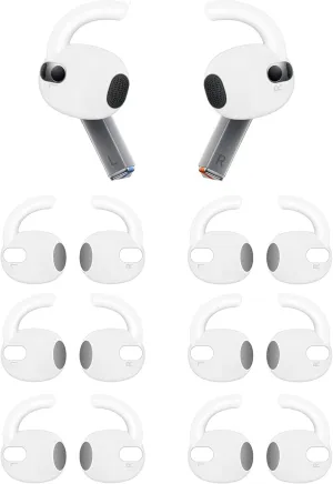 BLUEWALL Sport Earhook Compatible with Galaxy Buds 3 Earbuds SM-R530NZAEXAR, 6 Pairs Replacement Silicone Earbuds Hook, Compatible with Galaxy Buds 3 SM-R530 6 Pairs White