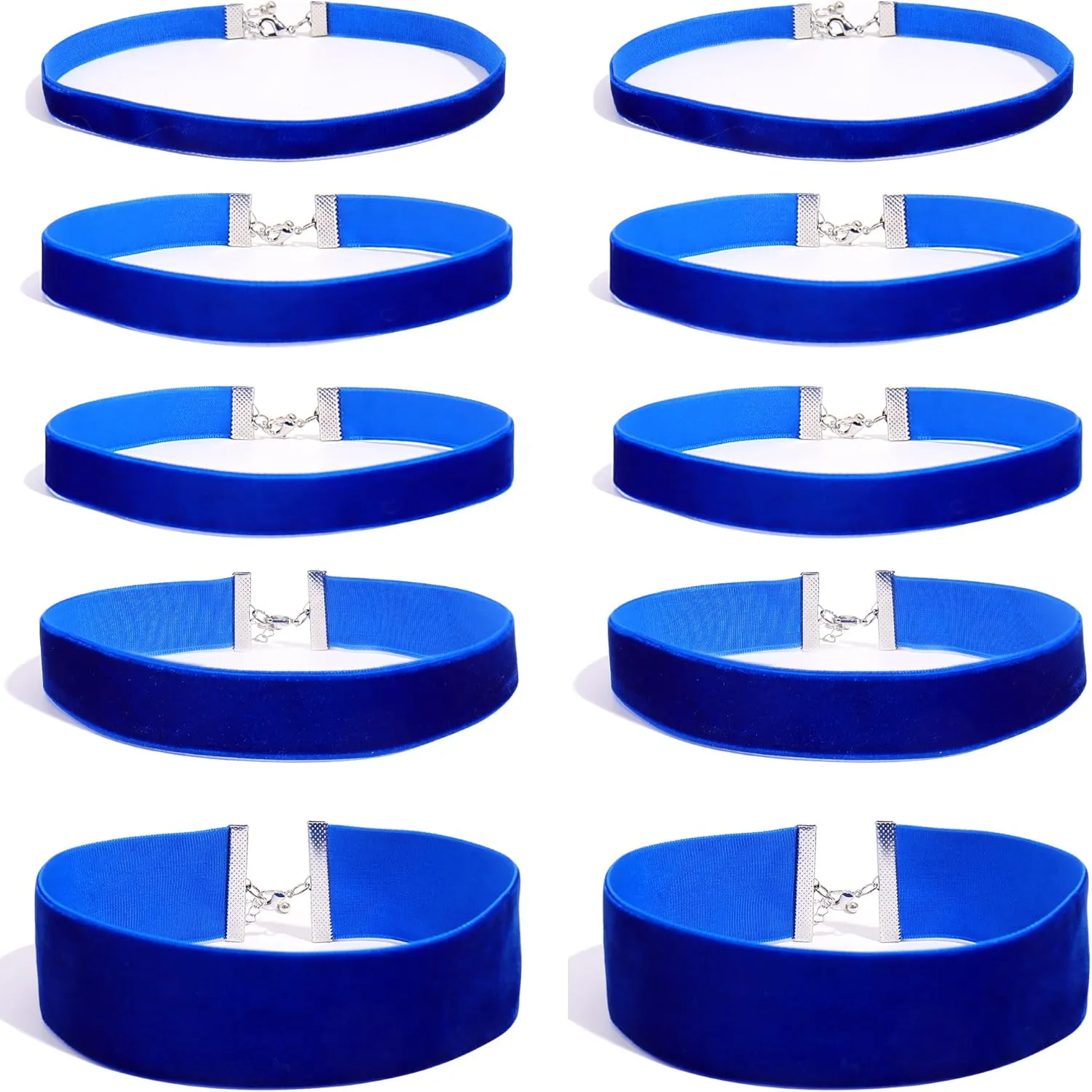 Bocar 10pcs 4 Size Velvet Choker Set Necklace for Women Classic Gothic Adjustable Choker Necklaces Collar Costume Jewelry