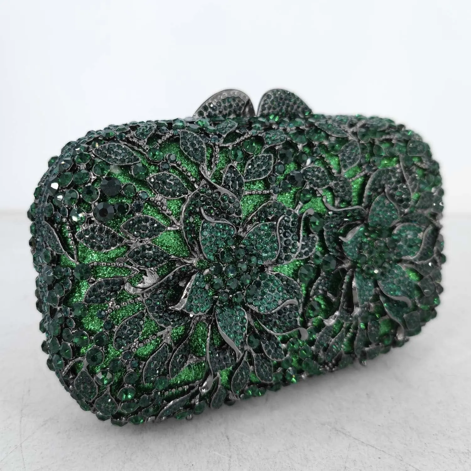 Boutique De FGG Flowers Women Crystal Clutch Purses Evening Minaudiere Bags Wedding Party Bridal Rhinestones Handbags,Mini