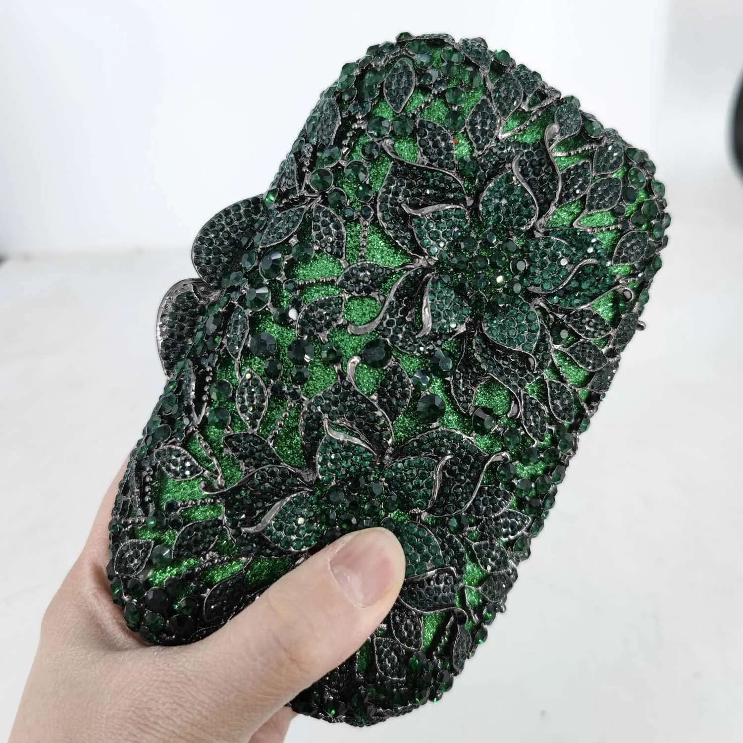 Boutique De FGG Flowers Women Crystal Clutch Purses Evening Minaudiere Bags Wedding Party Bridal Rhinestones Handbags,Mini