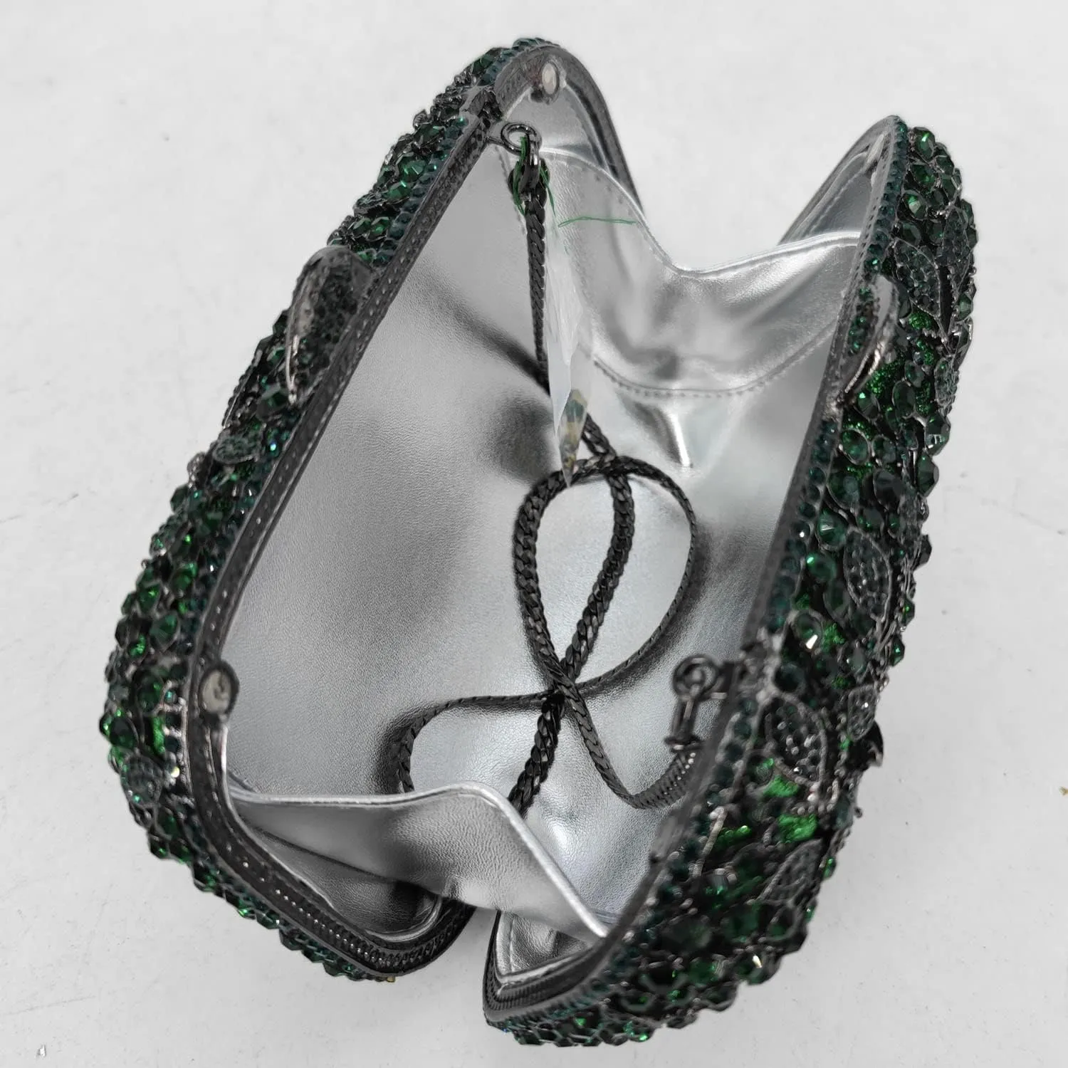 Boutique De FGG Flowers Women Crystal Clutch Purses Evening Minaudiere Bags Wedding Party Bridal Rhinestones Handbags,Mini