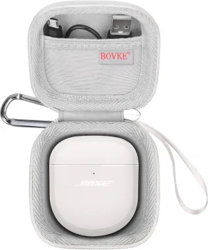 BOVKE Carrying Case for Bose QuietComfort II/QC 2/Ultra/Open Earbuds Wireless Headphones, Pocket for Cables and Eartips, Soapstone (Case Only)