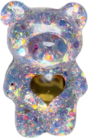 BWESOO Purple Mobile Phone Finger Stand Cute Bear Doll Phone Holder Support Comfortable Grip Anti-Slip Creative Flexible Light Cell Phone Stands